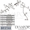 Bristan Assure TMV2 Bath Shower Mixer Rigid Riser Spares